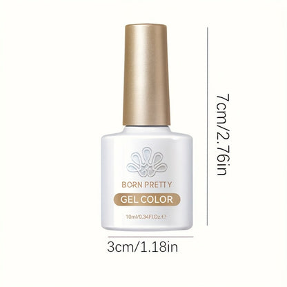 Gel Nail Polish – Snow Jelly Shimmer 2pcs BORN PRETTY Semi-Permanent Soak-Off LED UV Gel Varnish Nude Pink White Glitter Long-Lasting…