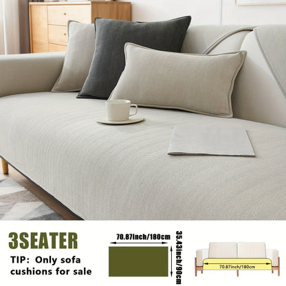 Sofa Cover Ribbed Chenille Stretch Panels with Non-Slip Design for 1 to 4 Seats, Armrests or Cushions