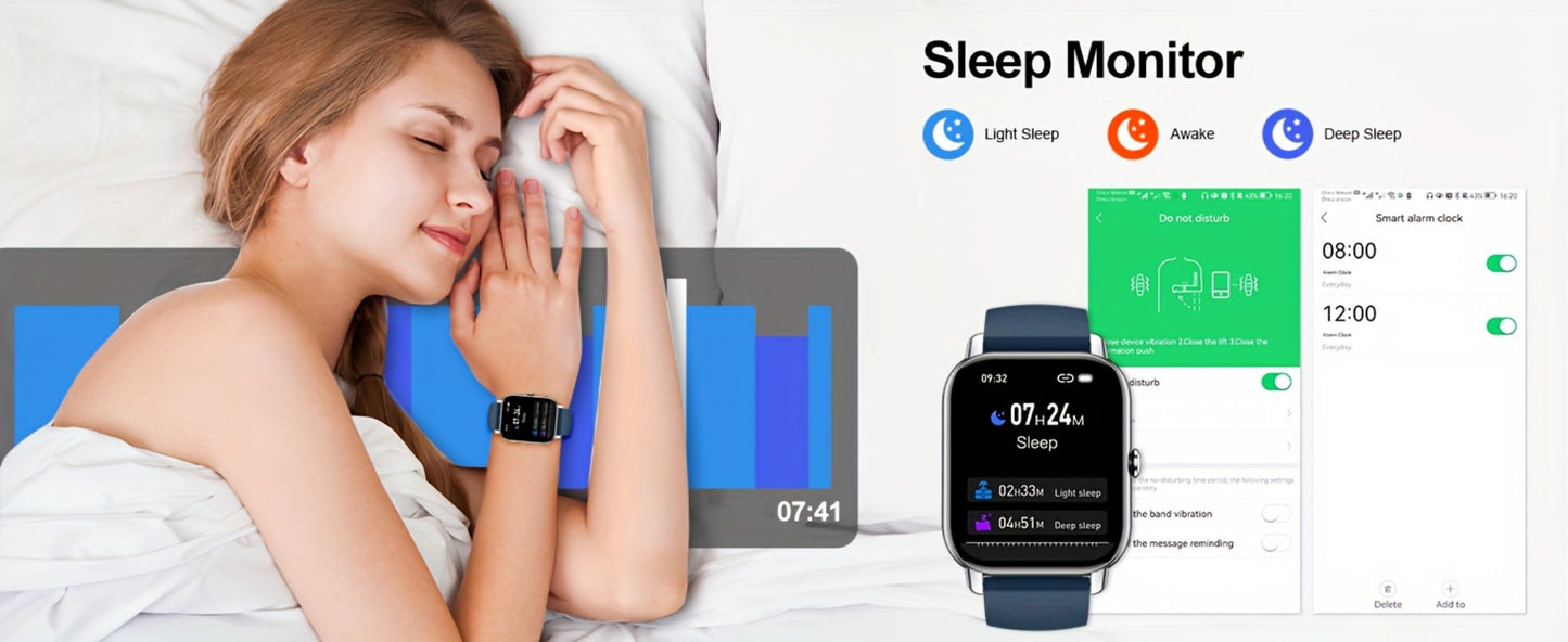 Smartwatch 1.69 Inch Big Screen Fitness Tracker with 100 Sport Modes in Seven Colors for Men and Women