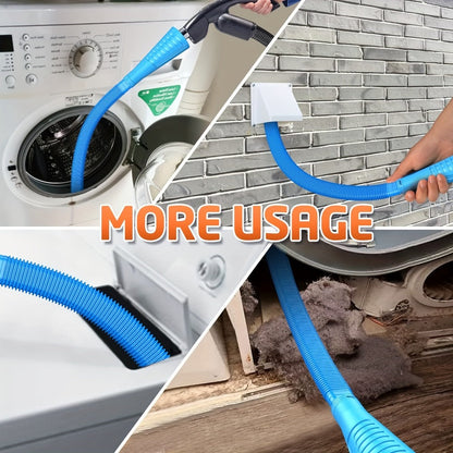 Dryer Vent Cleaner Kit 2pcs Vacuum Hose Attachment Replacement Parts Lint Trap Brush Flexible Dryer Duct Cleaning Tool for Dryer Vent Removal Blockage Prevention Home Laundry