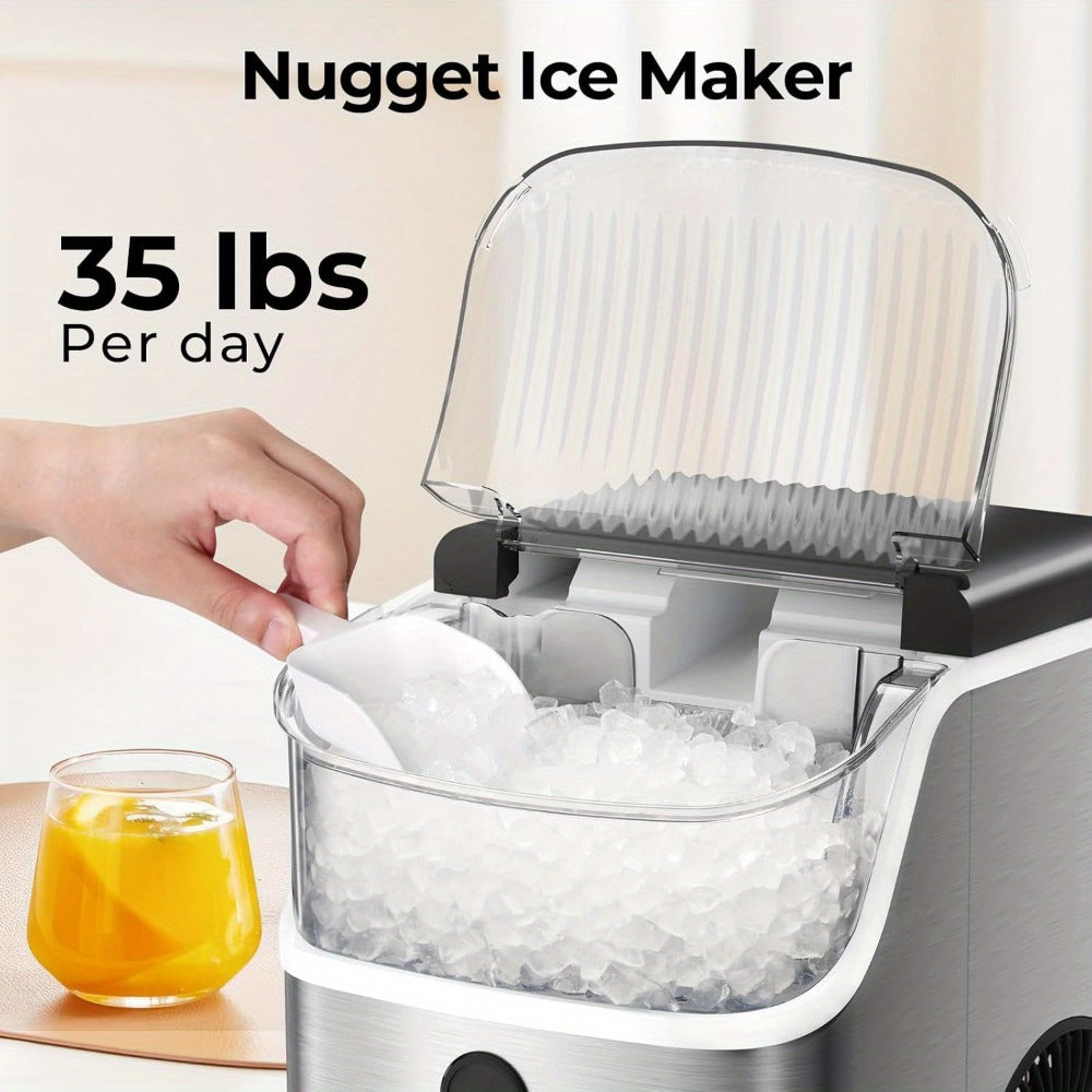 Nugget Ice Maker Countertop Pebble Ice Machine Per Day, Sonic Ice Bullet Ice Cube Options for Home Cooking, Dining and Outdoor Meals