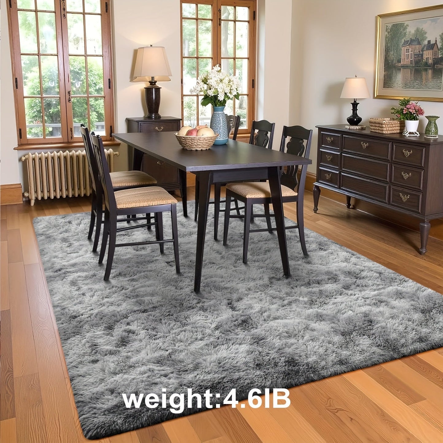 Fluffy Indoor Area Rug in Five Colors and Six Size Options for Living Room, Bedroom, Kitchen or Bathroom