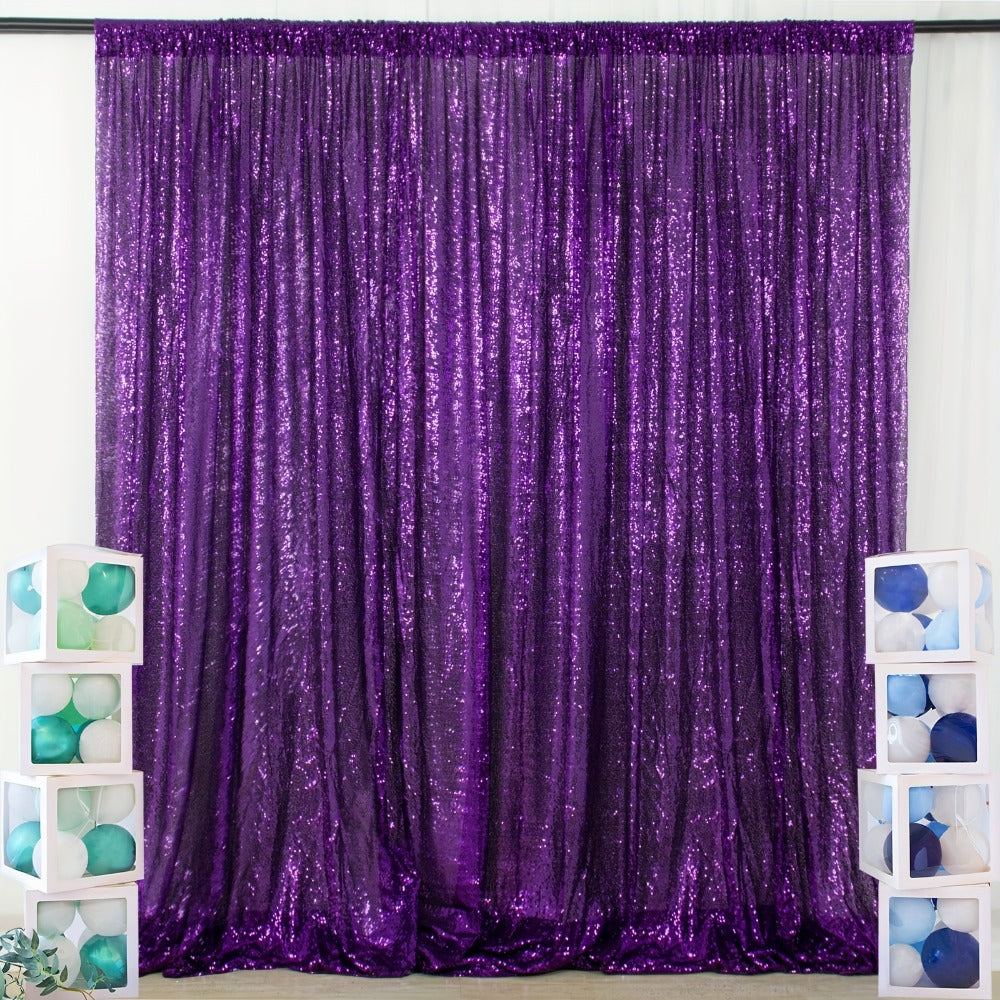Sequin Backdrop Curtain for Party Wedding - 4x8ft Shimmering Glitter Curtain for Birthday Photo Booth Stage Decoration, Easy Hang, Multi-Color