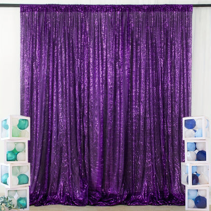Sequin Backdrop Curtain for Party Wedding - 4x8ft Shimmering Glitter Curtain for Birthday Photo Booth Stage Decoration, Easy Hang, Multi-Color