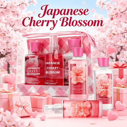 Bath and Body Gift Set in Cherry Blossom, Lavender Vanilla, Vanilla Coconut or Lotion and Mist Options