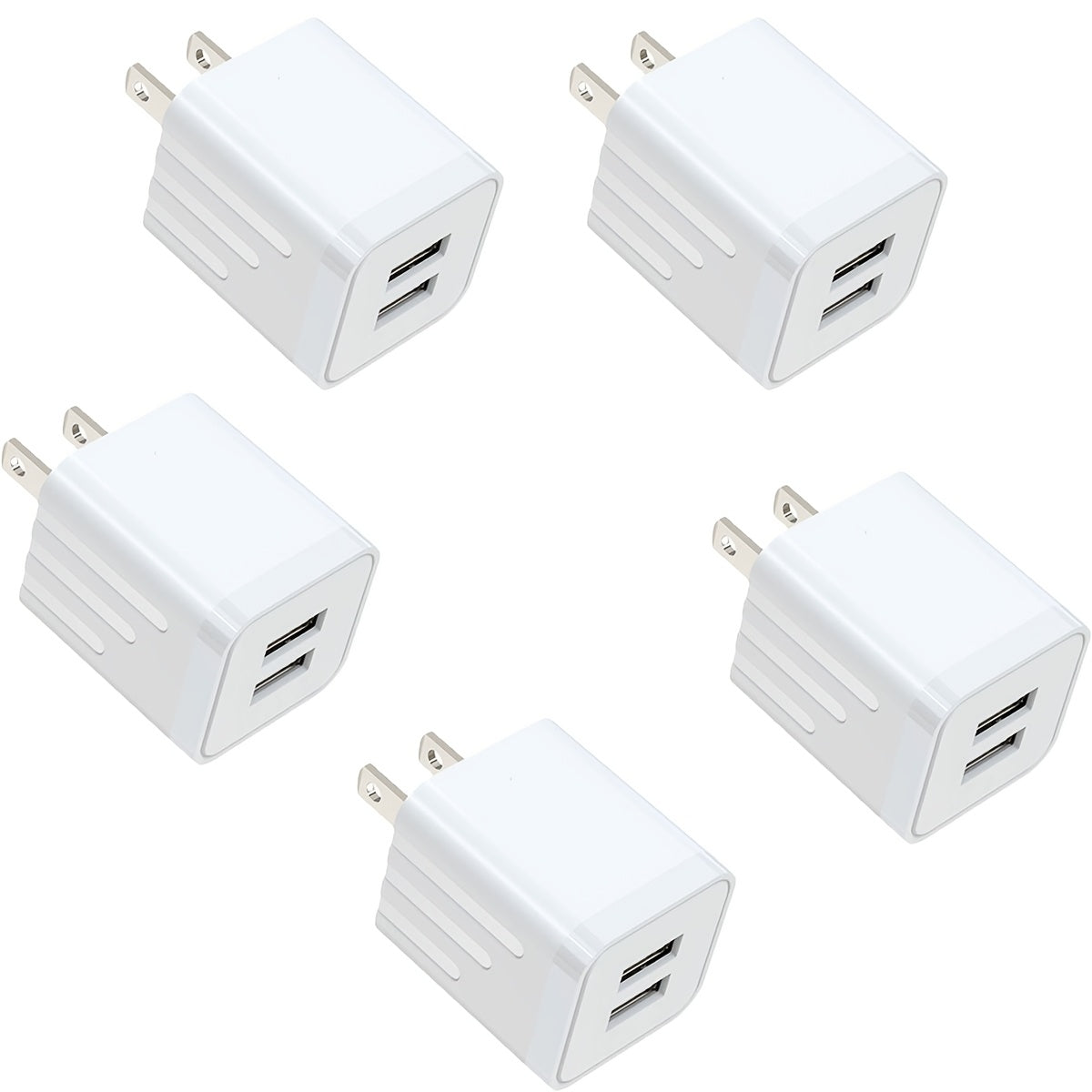 Dual Port USB Wall Charger 2.1A – JOZASHON 5V Cube Power Adapter Charging Block Brick for iPhone 16 15 14 13 12 11 Pro Max SE XS XR X 8 7 6 Plus, Samsung Galaxy, Android Phones (3-8 Pack)