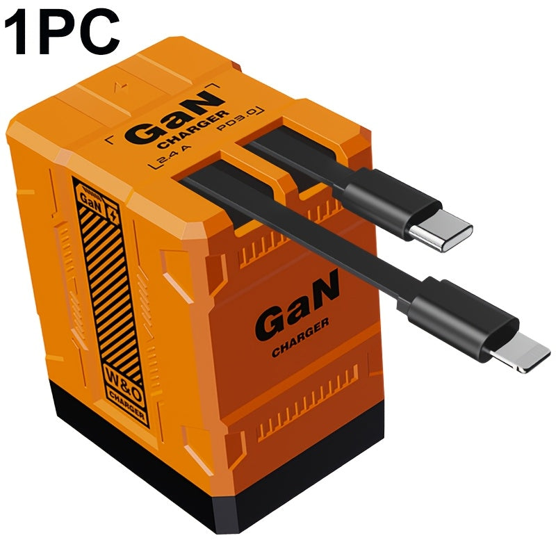 USB-C Wall Charger with Integrated Dual Cables in Single or Two-Piece Packs and Multiple Colors
