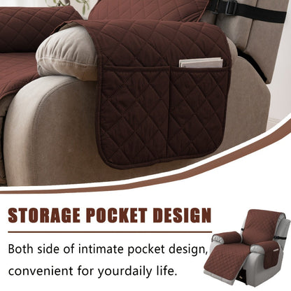 Chenille Knit Recliner Chair Cover Non-Slip Elastic Straps Drawstring Closure Pet Furniture Protector for Large Recliner 8 Colors