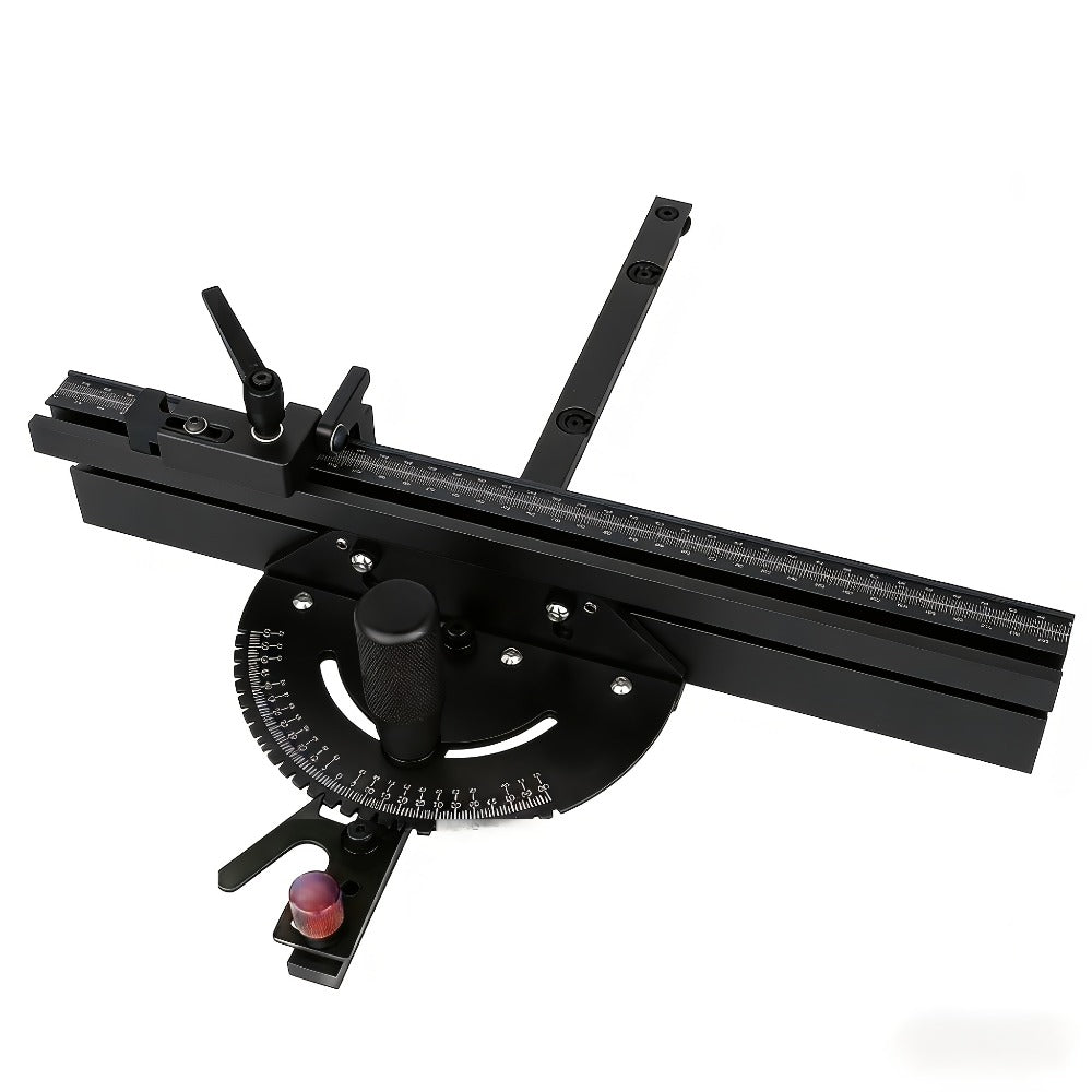 Adjustable Woodworking Miter Angle Gauge with 400 mm Fence and Black or Red Guide Rail Options