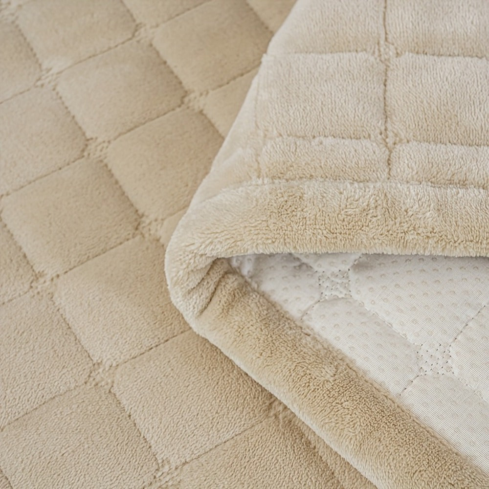 Plush Sofa Cushion Cover in Coffee, Gray or White with Two-, Three- and Four-Seat Size Options