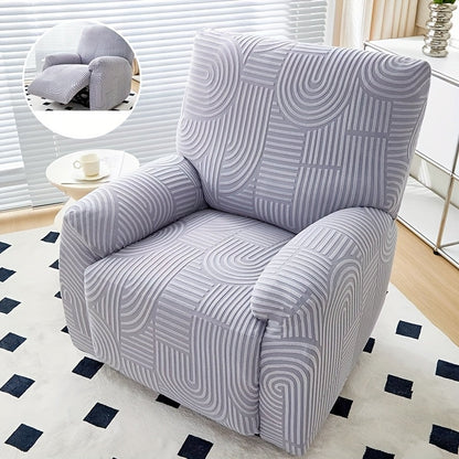 Recliner Slipcover, Four-Piece Elastic Jacquard Single-Seat Chair Cover in Six Color Options