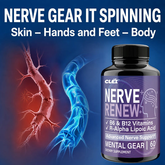Nerve Renew Capsules with Vitamin B Complex & R-Alpha Lipoic Acid – Neuro Botanical Antioxidant Blend for Nerve Health, Energy & Active Lifestyle | Daily Supplement for Women & Men | 60 Capsules