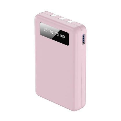 Slim Power Bank 5000mAh / 10000mAh with Built-in USB-C Cable, Charges 4 Devices Simultaneously, LED Indicator – Ultra-Compact Portable Charger for iPhone, Android, Travel, Everyday Carry