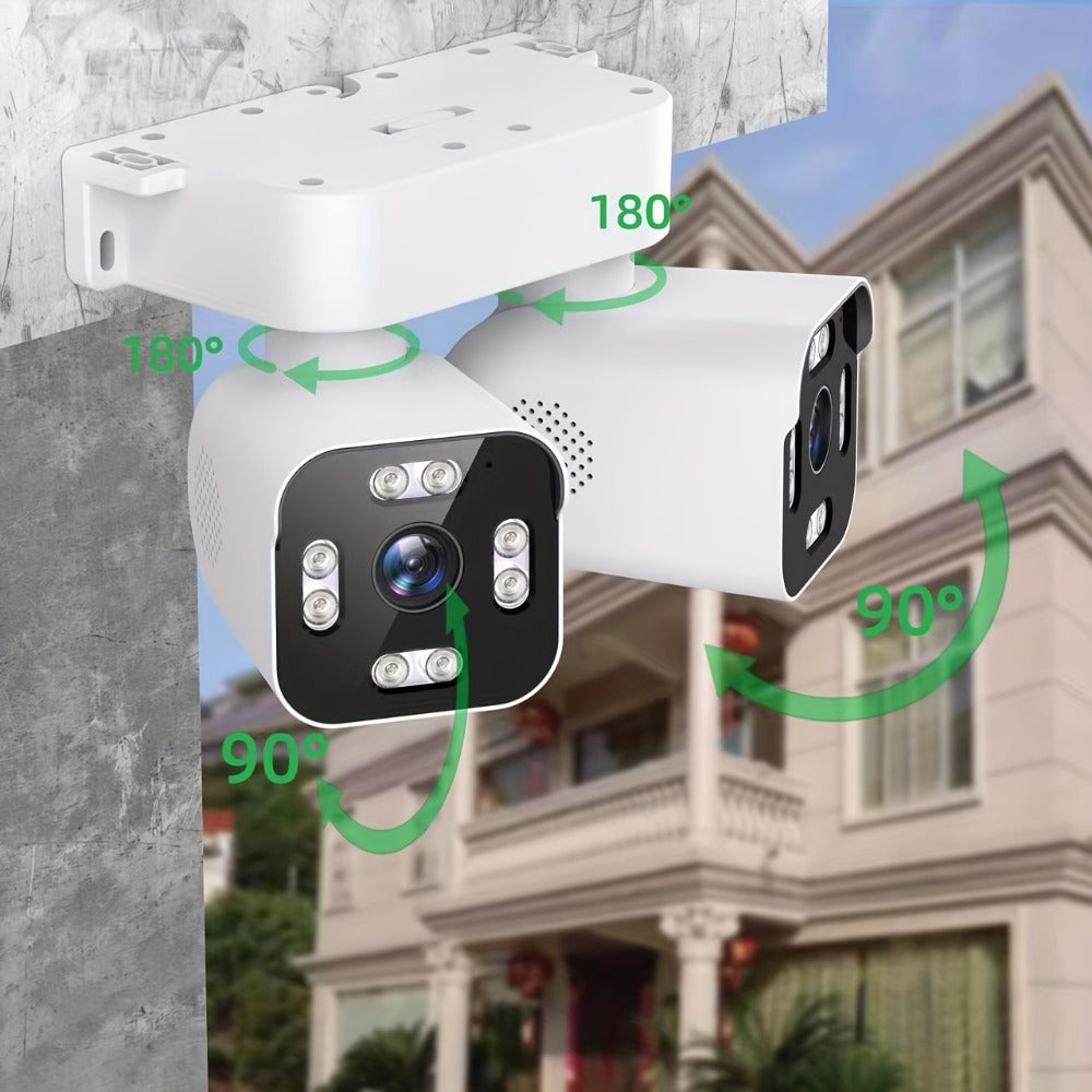 10x Zoom Dual Lens PTZ Outdoor Security Camera 5MP, 360° Pan Tilt, Siren Alarm, Two-Way Audio, Color Night Vision, 24H Wired Power, WiFi App Control – Home & Business Surveillance