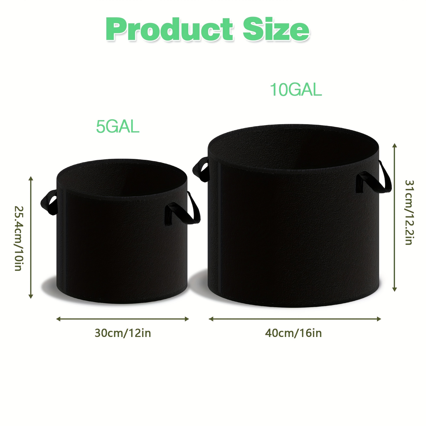 Plant Grow Bags 4-Pack with Handles | Breathable Fabric Planter 5 & 10 Gallon | Aeration Pots for Vegetables Tomatoes Herbs Flowers Indoor Outdoor Garden