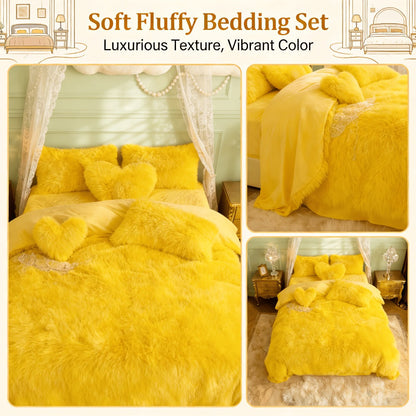 Velvet Duvet Cover Set Fluffy Plush Bedding Minimalist Solid Color, Carved Velvet Quilt Cover with Pillow Shams, Soft Cozy Bedroom Essentials Twin Full Queen King, Black Beige Grey Pink Purple Blue Red Yellow