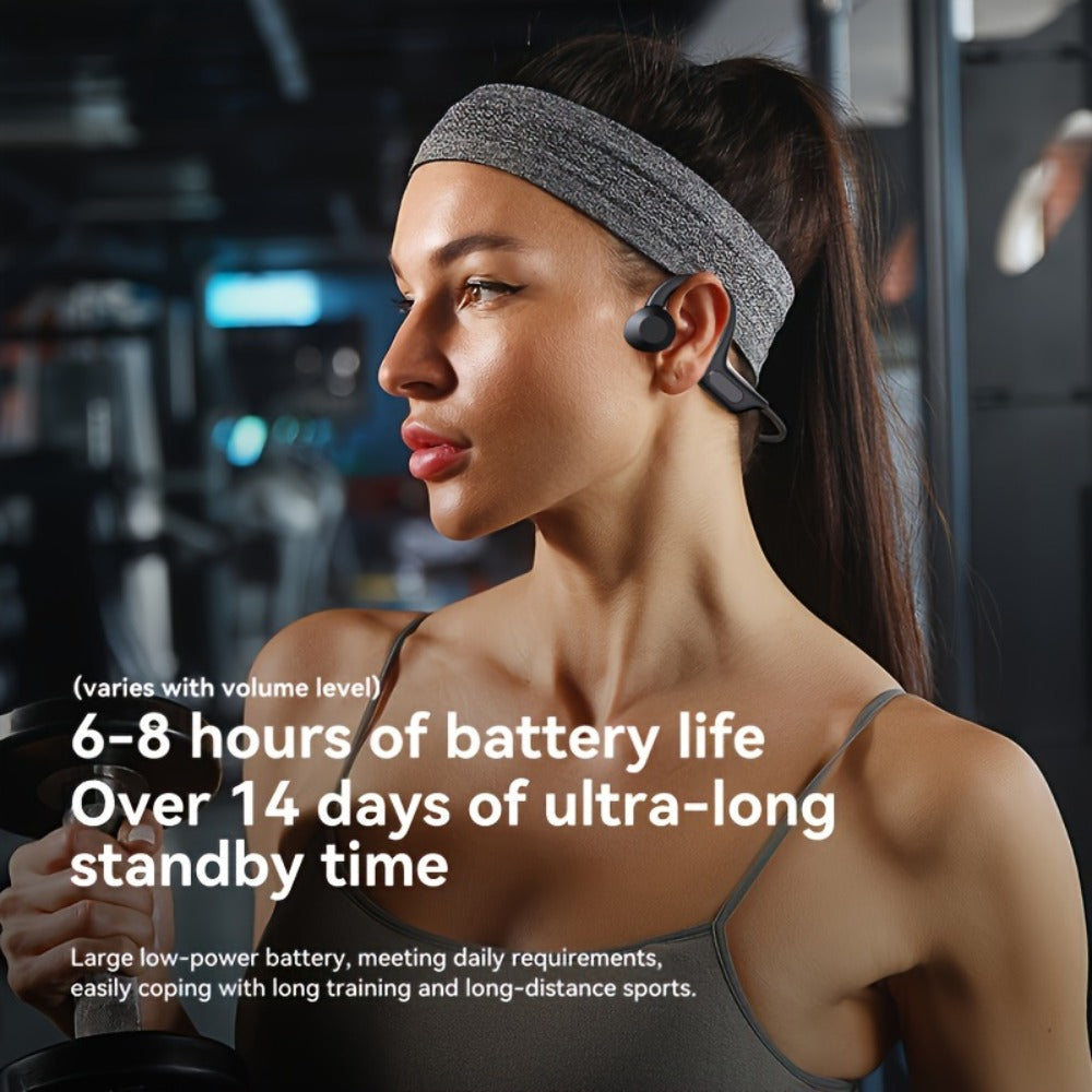 Open Ear Sports Headphones with Microphone 15-Hour Battery True Wireless Bluetooth Earphones for Running Exercising Cycling Gym Workout Awareness Mode