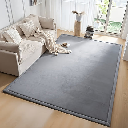 Padded Tatami-Style Area Rug in Six Solid Colors with 50-Inch Square to 79 x 118-Inch Sizes