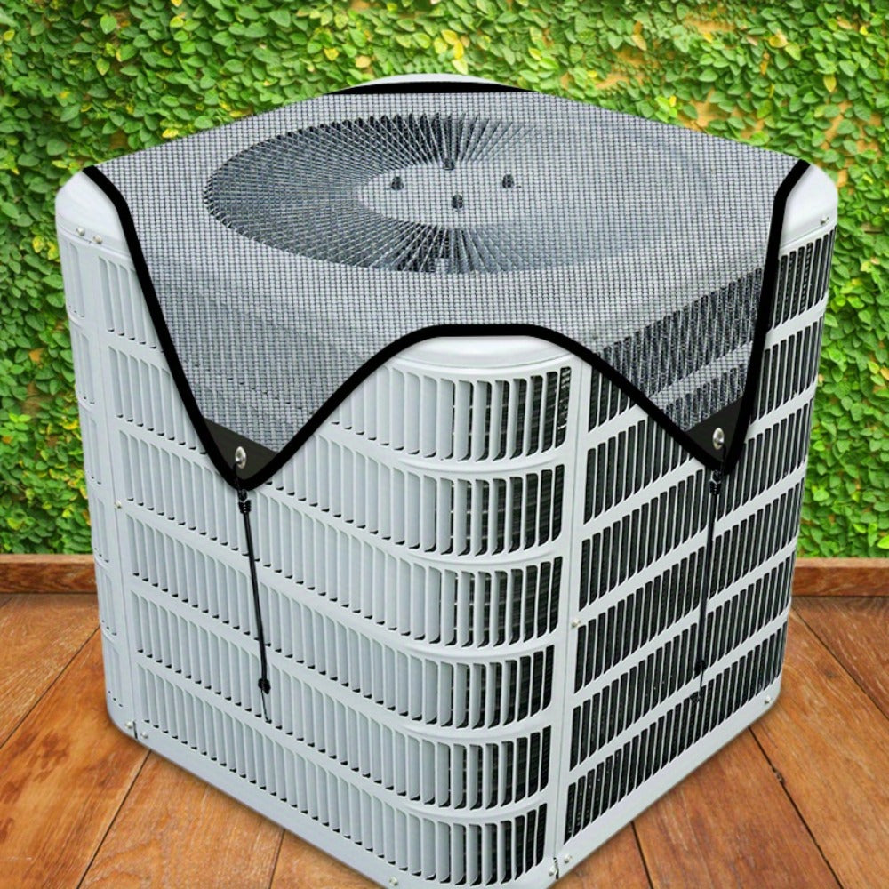 Outdoor Air Conditioner Top Cover, 26 x 26 Inch Mesh Panel with Four Elastic Hook Cords Pictured