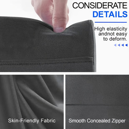 Soft Foldable Tablet Pillow Stand in Black or Blue with Three Viewing Faces, Storage Pockets and 242 × 186 × 290 mm Label