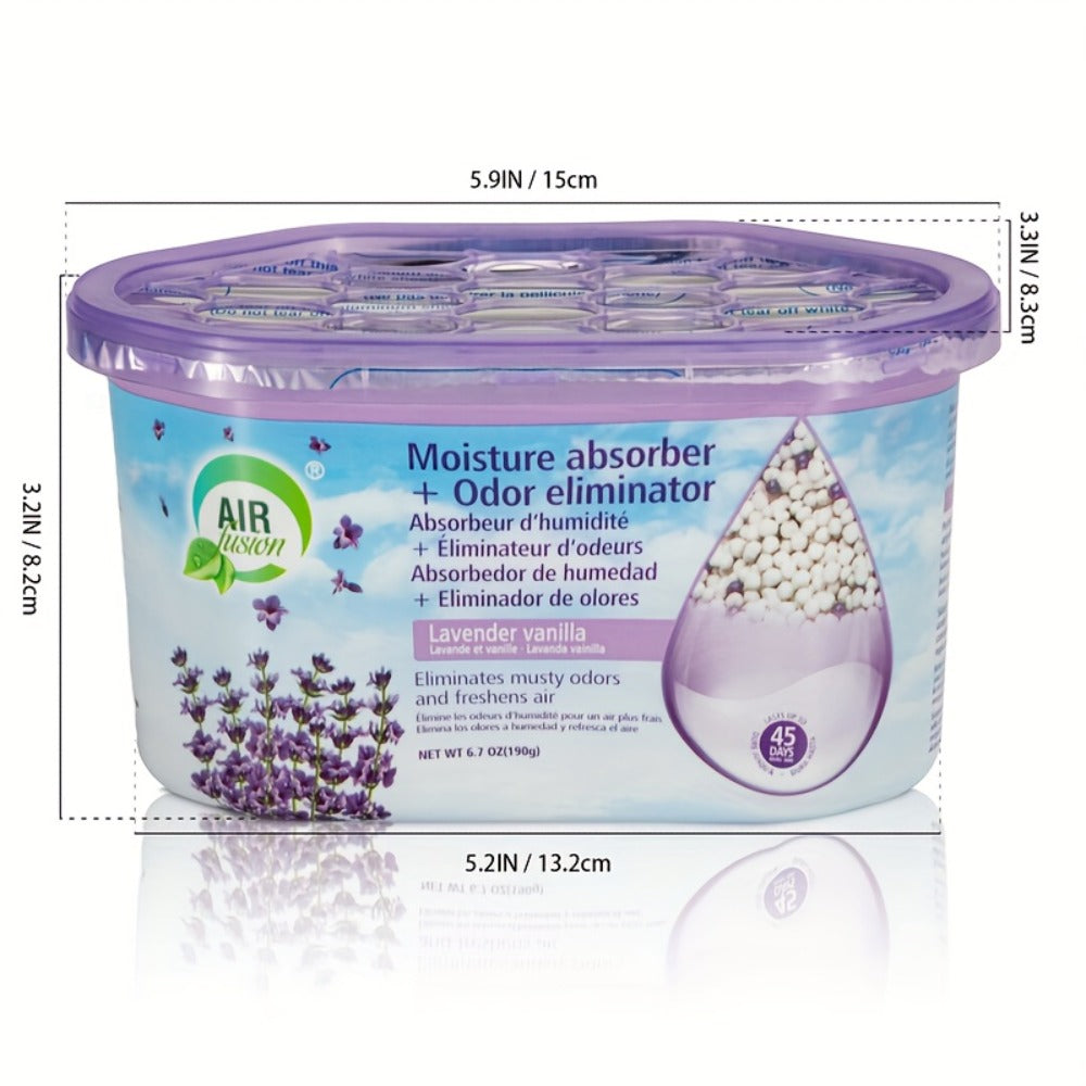 Moisture Absorber Dehumidifier Box 6-Pack – Odor Eliminator & Humidity Controller for Closet, Bathroom, Kitchen, Pantry, Boat & RV – Lavender Vanilla, Fresh Linen, Jasmine Blossom, Bamboo Charcoal