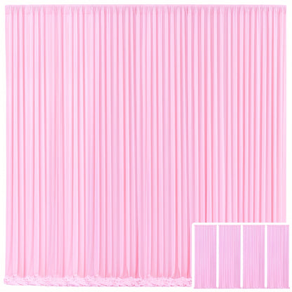 Backdrop Curtains 4 Pack 59x118 Inch – Wrinkle-Resistant Non-Transparent Party Decoration Fabric with Pole Pocket, Machine Washable & Reusable for Wedding, Birthday, Christening, Graduation & Holiday Events