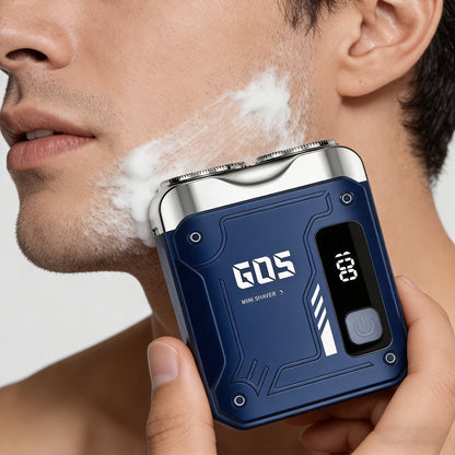 Electric Shaver Mini Dual-Head Rotary Razor with USB Charging, One-Button Control and Eleven Style Options