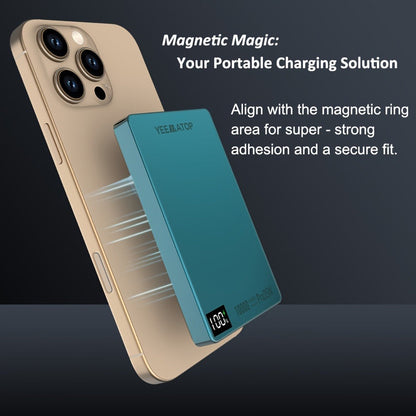 10000mAh Thin Magnetic Power Bank with 35W USB-C and 30W USB-A Port Markings in Four Colors