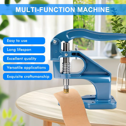 Grommet Machine Kit Heavy Duty Eyelet Punch Tool Set – 3 Setting Dies 3 Punching Dies 6mm 10mm 12mm Hand Press with 3000 Silver & Gold Grommets for Fabric Leather Canvas Tarp Crafts