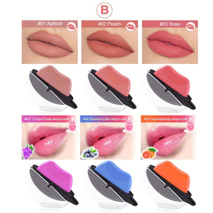 Color Changing Lipstick Set 6pcs Matte pH Reactive Lip-Shaped with Jasmine Scent - Non-Fade Long-Lasting Velvety Formula, Multi-Shade Lip Makeup Gift Set for Women & Girls