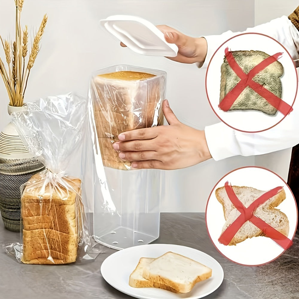 Food Storage Container Bread Box with Clear Rectangular Body, Flip-Top Lid and Red or Black Selection