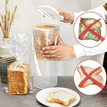 Food Storage Container Bread Box with Clear Rectangular Body, Flip-Top Lid and Red or Black Selection