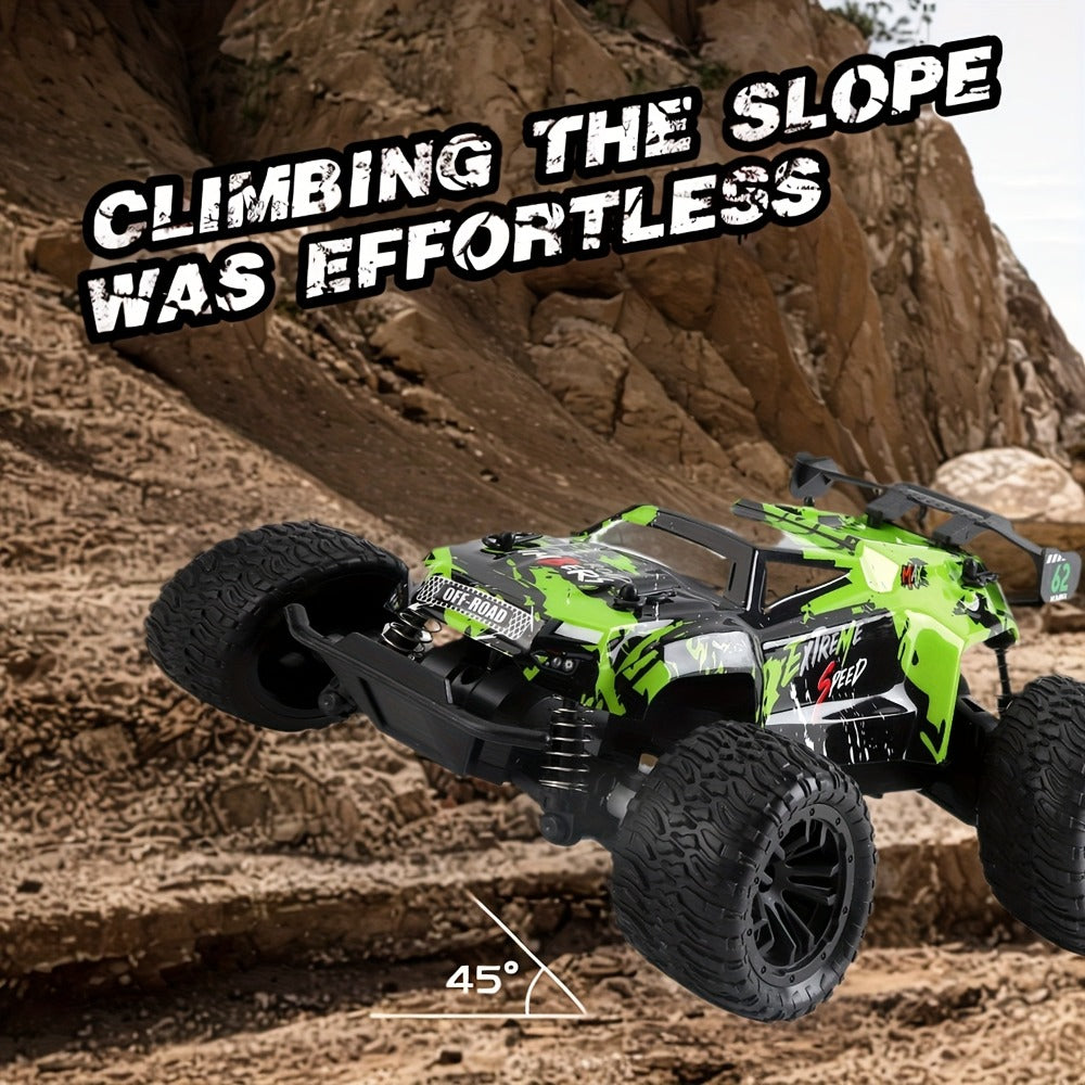Remote Control Car, 1:16 Scale Alloy Off-Road Truck with 2.4GHz Control, 45KM/H Source Speed, LED Lights and Rechargeable Battery