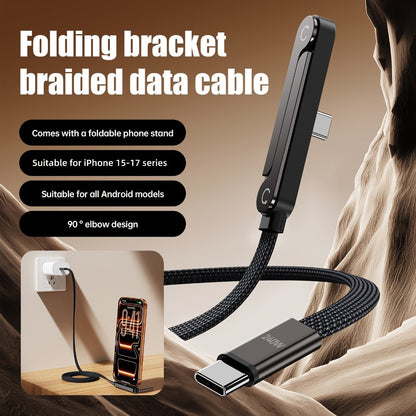 Folding-Bracket USB-C to USB-C Cable with 240W Marking, 480Mbps Graphic and 4.92 ft Length