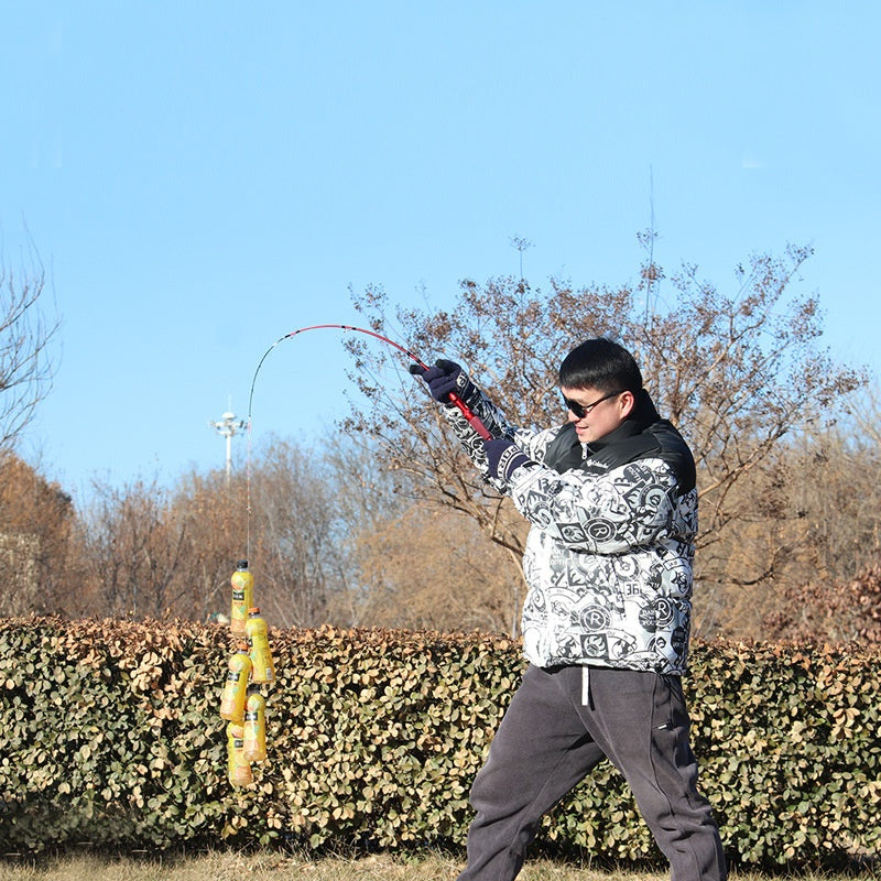 Red and Black Casting Fishing Rod with Split Grip, Reel Seat and 180cm/70.86inch Checkout Size