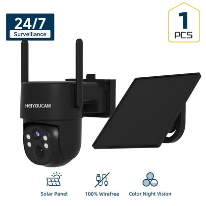 AI Auto Tracking Solar Security Camera Outdoor 360° Dome – AI Human Detection, Full Color Night Vision, Smart Siren & Spotlight, Two-Way Audio, 6000mAh Battery Wireless WiFi Camera