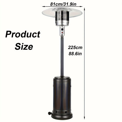 Propane Patio Heater 47000 BTU Outdoor Standing Heater with Wheels, 18-Foot Heating Radius, Fast Heat in 1 Min, Auto Shut-Off, Triple Protection for Patio Garden Deck Backyard Balcony