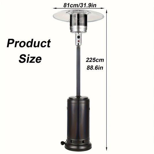 Propane Patio Heater 47000 BTU Outdoor Standing Heater with Wheels, 18-Foot Heating Radius, Fast Heat in 1 Min