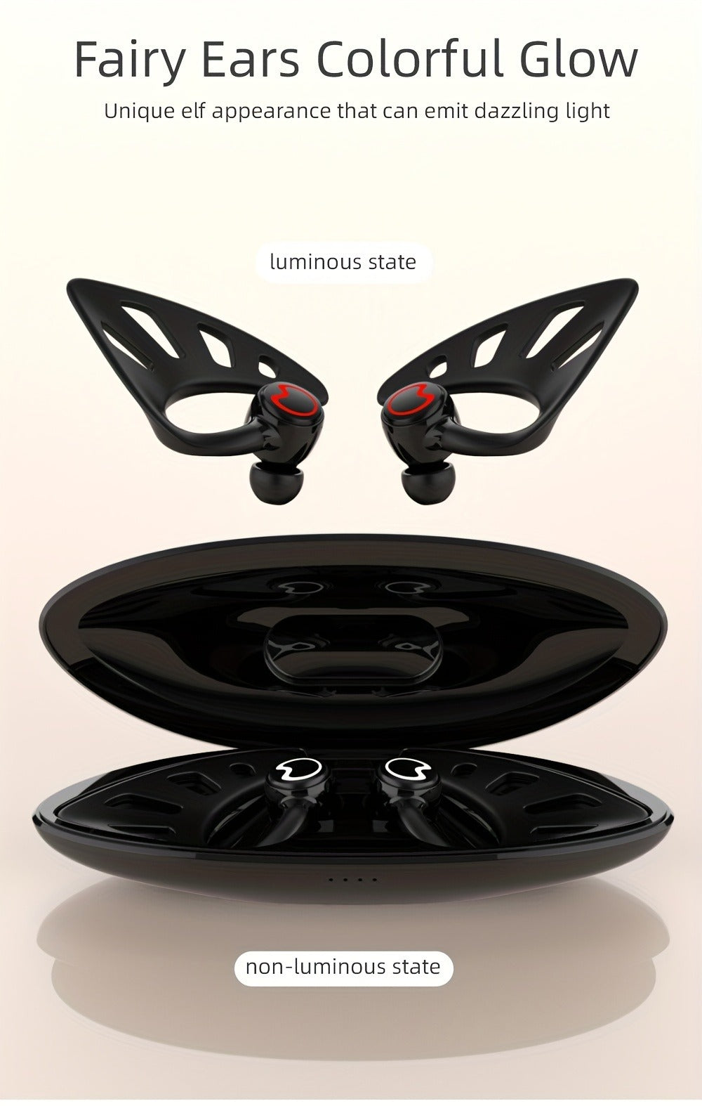 Wing-Style Ear-Hook TWS Wireless Earbuds with Oval Charging Case in Black, Green or White Options