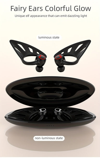 Wing-Style Ear-Hook TWS Wireless Earbuds with Oval Charging Case in Black, Green or White Options