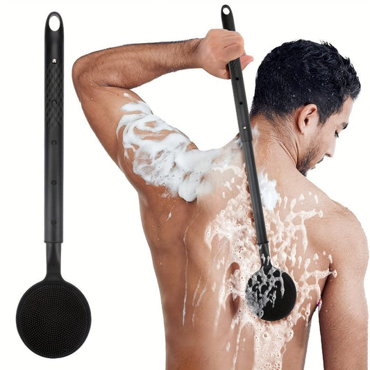 Long Handle Bath Brush Extendable 40-60cm Back Scrubber Dual-Sided Exfoliating Body Brush Shower Soft Firm Bristles Legs Feet Dry Brushing Skin Care Women Men Adjustable Ergonomic Lightweight