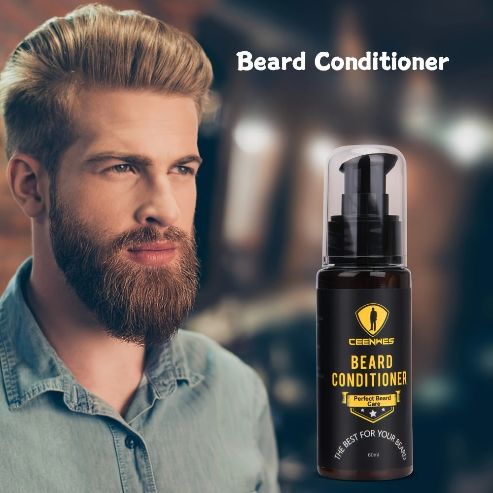 Beard Grooming Kit Men 6-Piece Complete Set – Beard Oil Conditioner Brush Comb Scissors & Storage Bag, All-in-One Beard Care Gift for Dad Boyfriend Husband Birthday Father's Day Valentine's Day