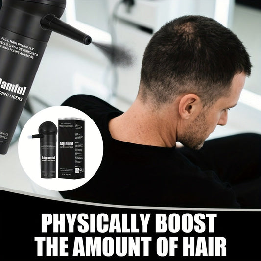 Thinning Hair Concealer Fibers 2-in-1 Kit with Spray Bottle - Instant Thickening Powder for Fuller Thicker Natural Look Covers Bald Spots Receding Hairline All Hair Types Women Men Medium Brown Black