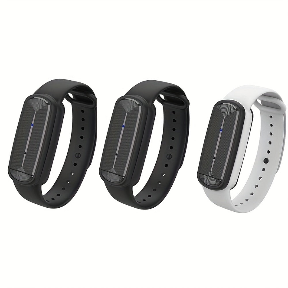 Ultrasonic Mosquito Repellent Bracelet 3-Pack – USB Rechargeable Intelligent Bug Repellent Wristband for Camping, Outdoor, Hiking & Travel, Waterproof Mosquito Control Bracelet for Adults & Kids