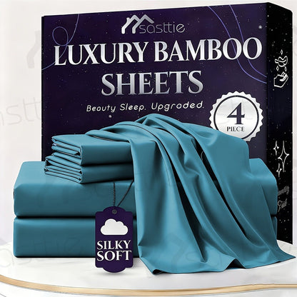 Four-Piece Sheet Set with Flat Sheet, Fitted Sheet, Two Pillowcases and 48 Exact Color-Size Options