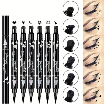 Waterproof Eyeliner Pen Set 6pcs Double-Ended Liquid Eyeliner Kit – Smudge-Proof, Oil-Proof, Long-Lasting Precision Eye Liner Pencil for Women, All-Day Wear, Cat Eye, Holiday Makeup Gift Set