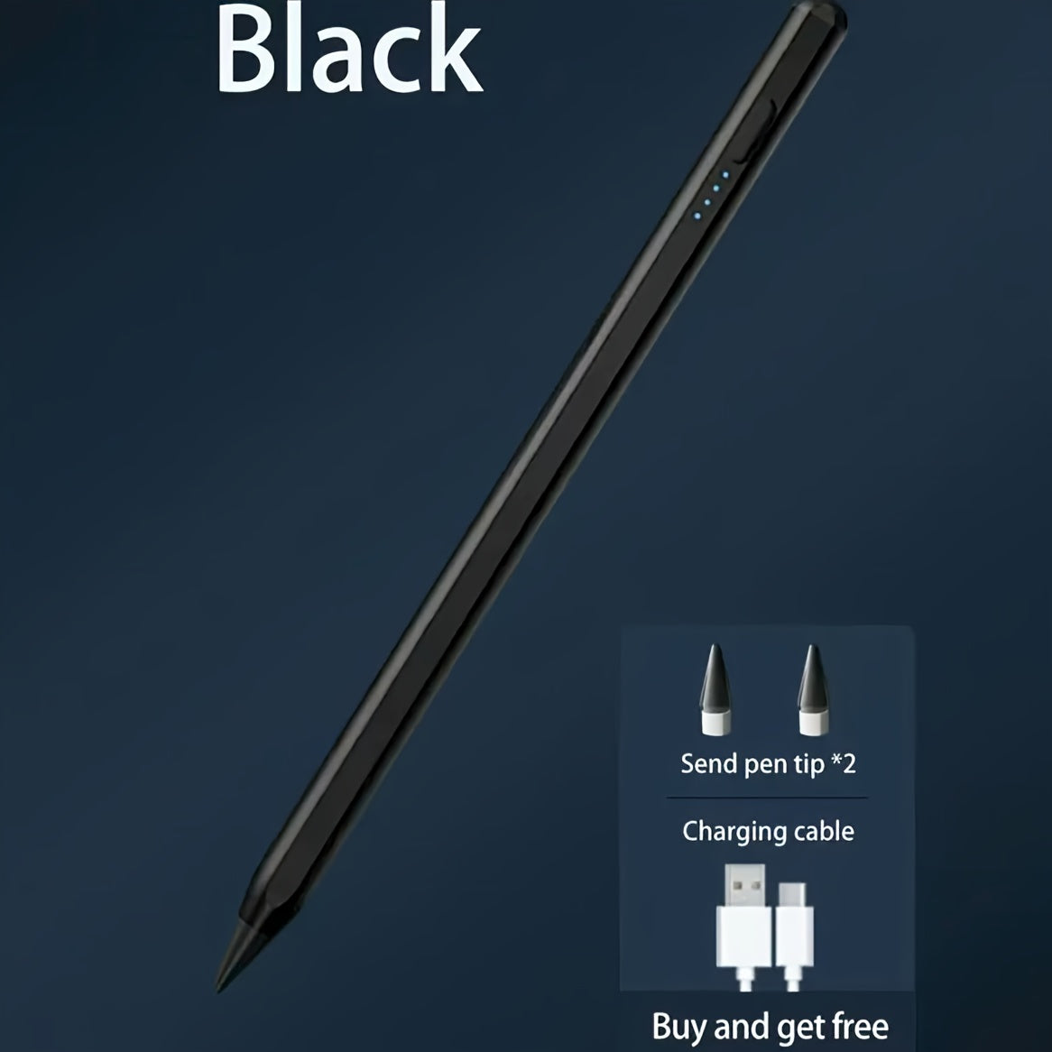 USB-C Rechargeable Stylus Pen with Top Power Button and Single-Pen, Two-Pen or Storage-Bag Bundle Options