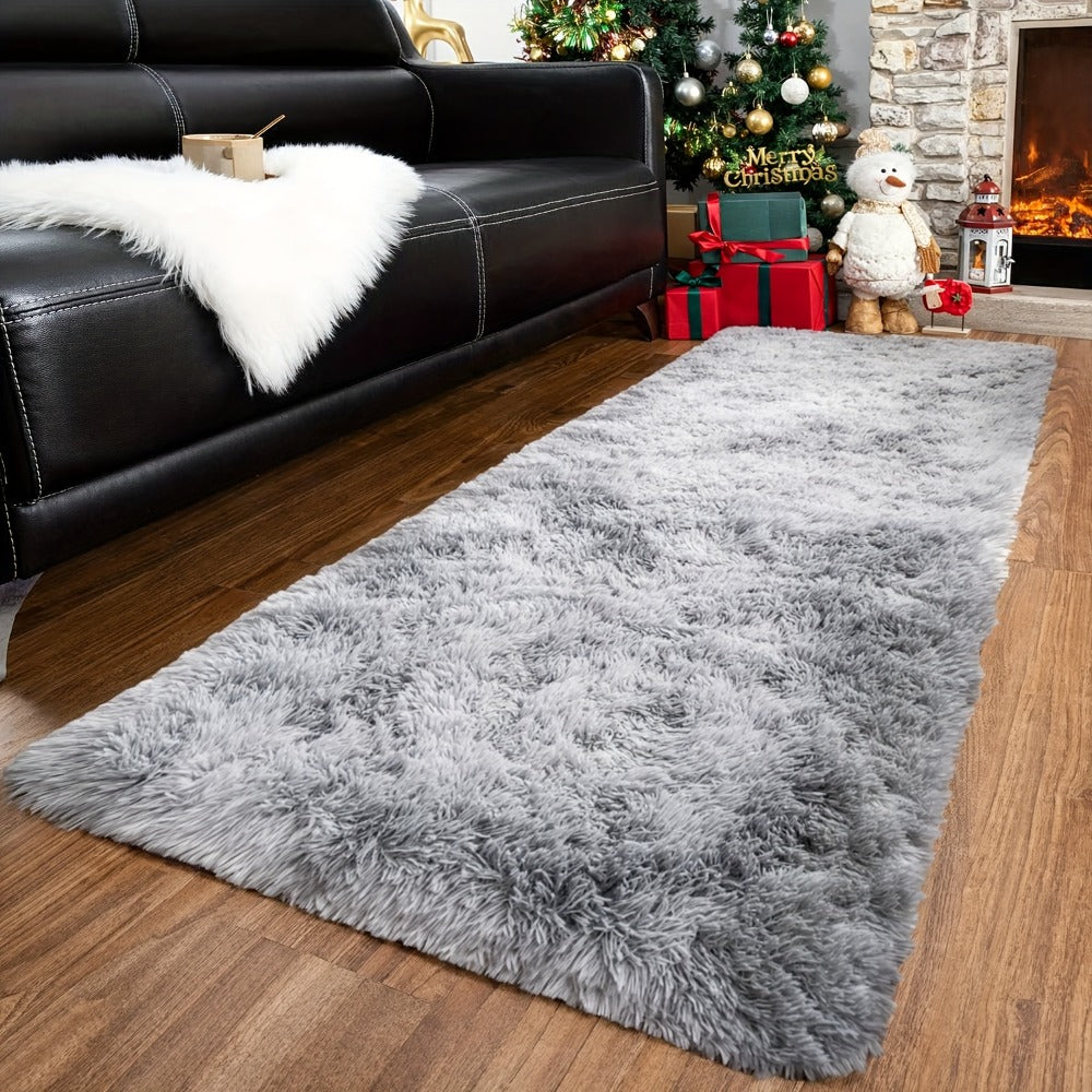 Area Rug Tie-Dye Shaggy Plush Design with Six Colors and Four Washable Sizes for Bedroom or Dorm