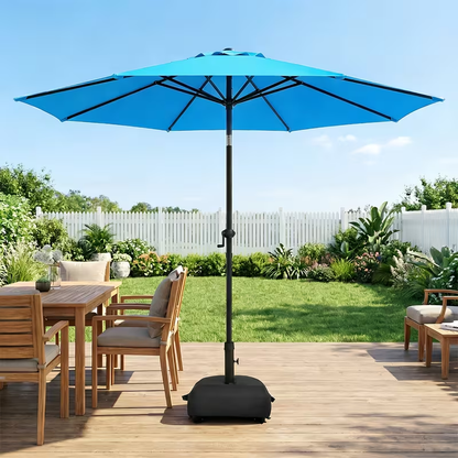 Market Umbrella 9FT Patio Outdoor Table Umbrella with Vent & Base