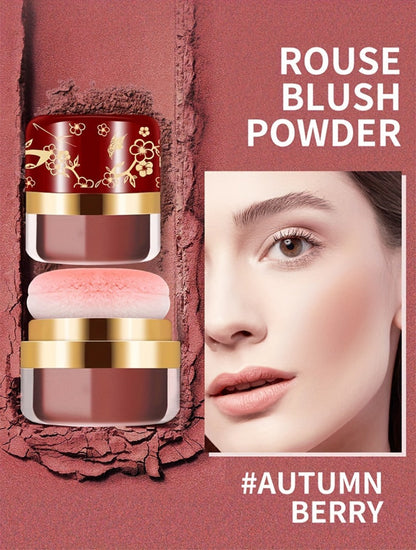 Powder Blush Set 3 Colors with Pearl Powder Rose Oil & Squalane Formula — Natural Glow Lightweight Buildable Cheek Color for All Skin Tones Easy Blend